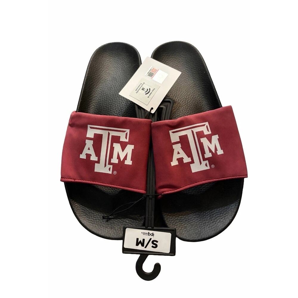 Texas A&M Aggies NCAA Team Slides Sandals Maroon Black S/M Unisex New Tags